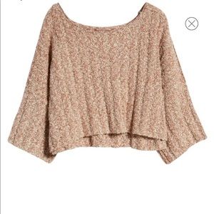 Free People Good Day Cropped Sweater Pink XS